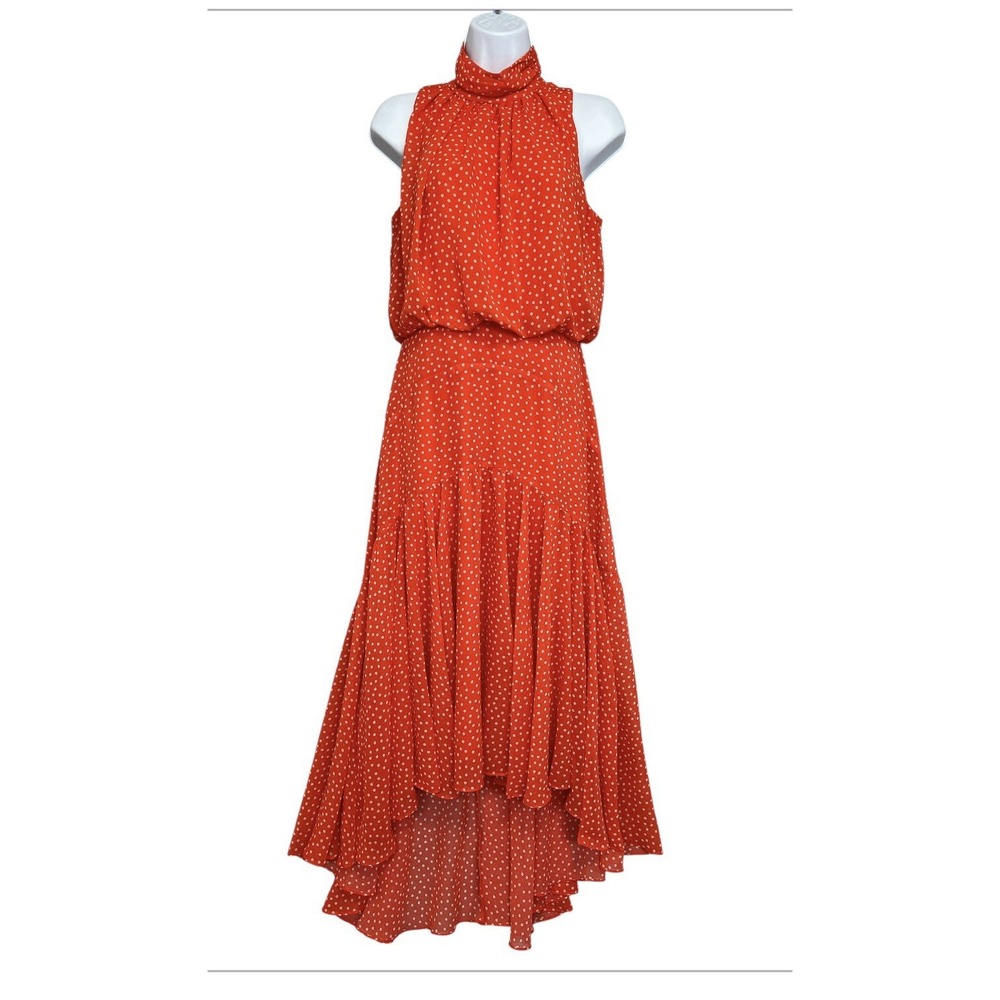 Taylor Women's Sleeveless Halter Neck Smocked Fit and Flare‎ Midi Dress Size 4